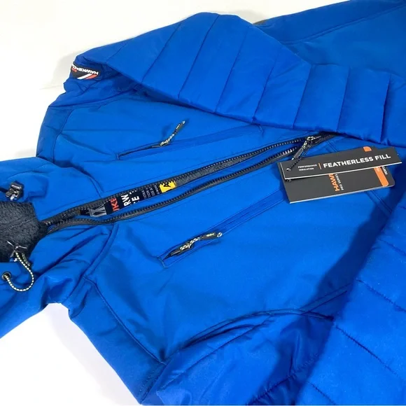 HAWKE & CO . Softshell Bonded Faux Shearling Lined Zip Hoodie Water Resistant